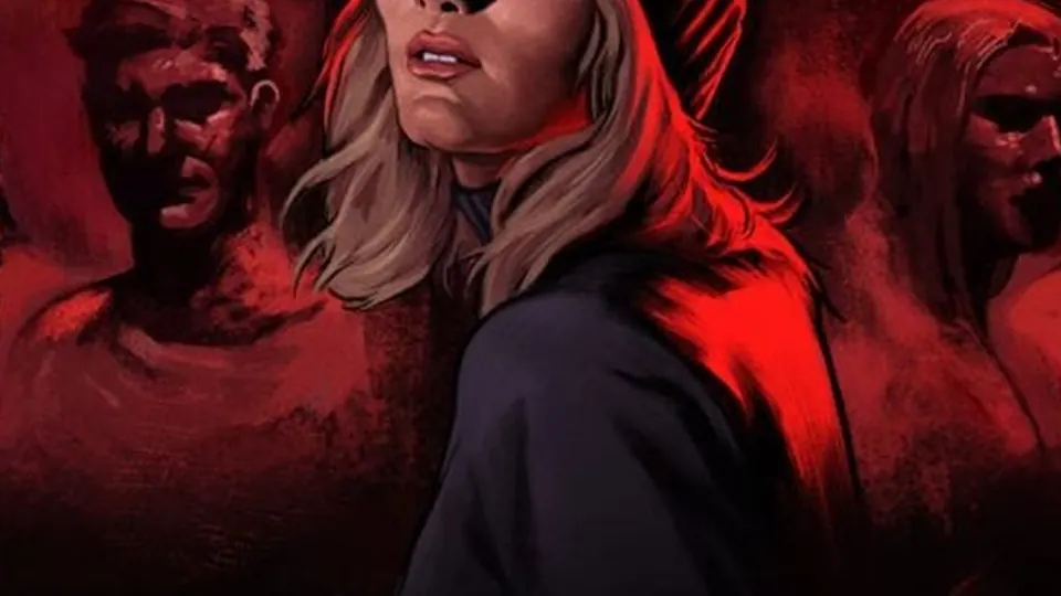 Crowd of red figures from the official key art